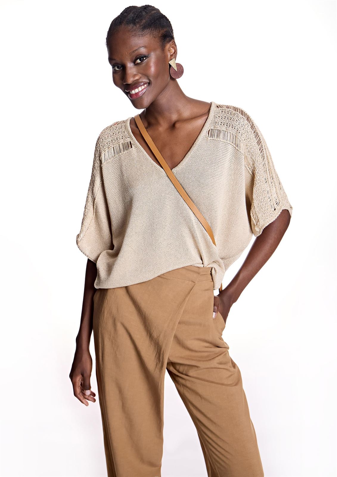 ALBA CONDE Jersey de Punto Beige - Imagen 2