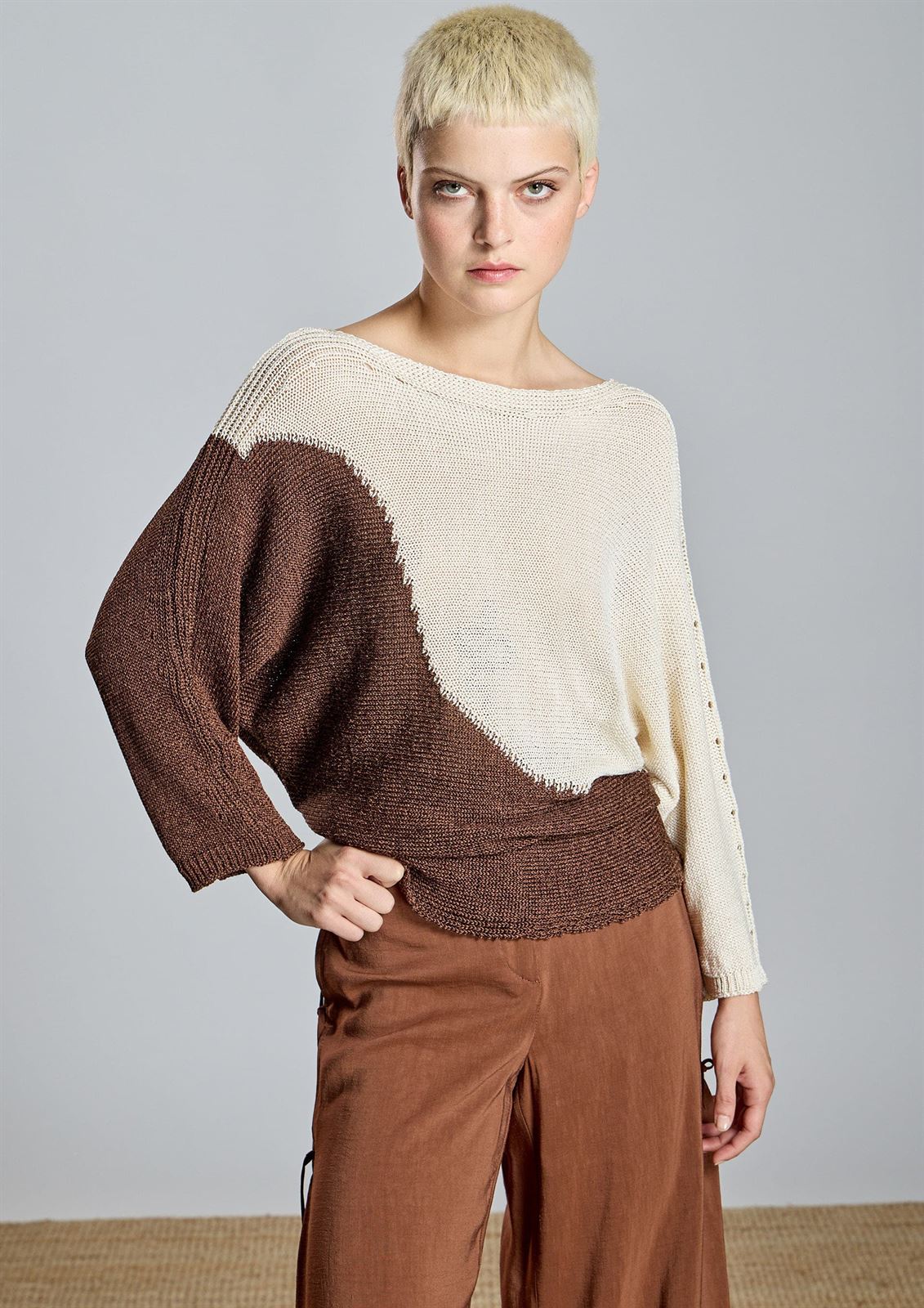 ALBA CONDE Jersey de Punto Bicolor - Imagen 2