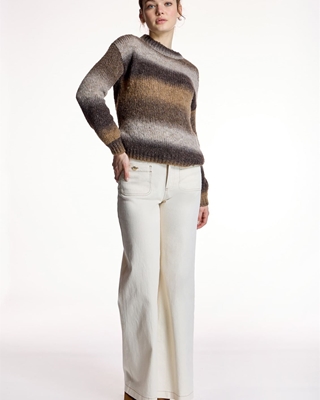 ALBA CONDE Jersey Marrón Rayas - Imagen 1