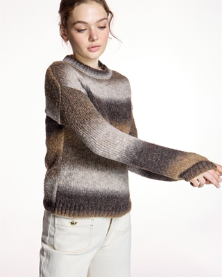 ALBA CONDE Jersey Marrón Rayas - Imagen 2