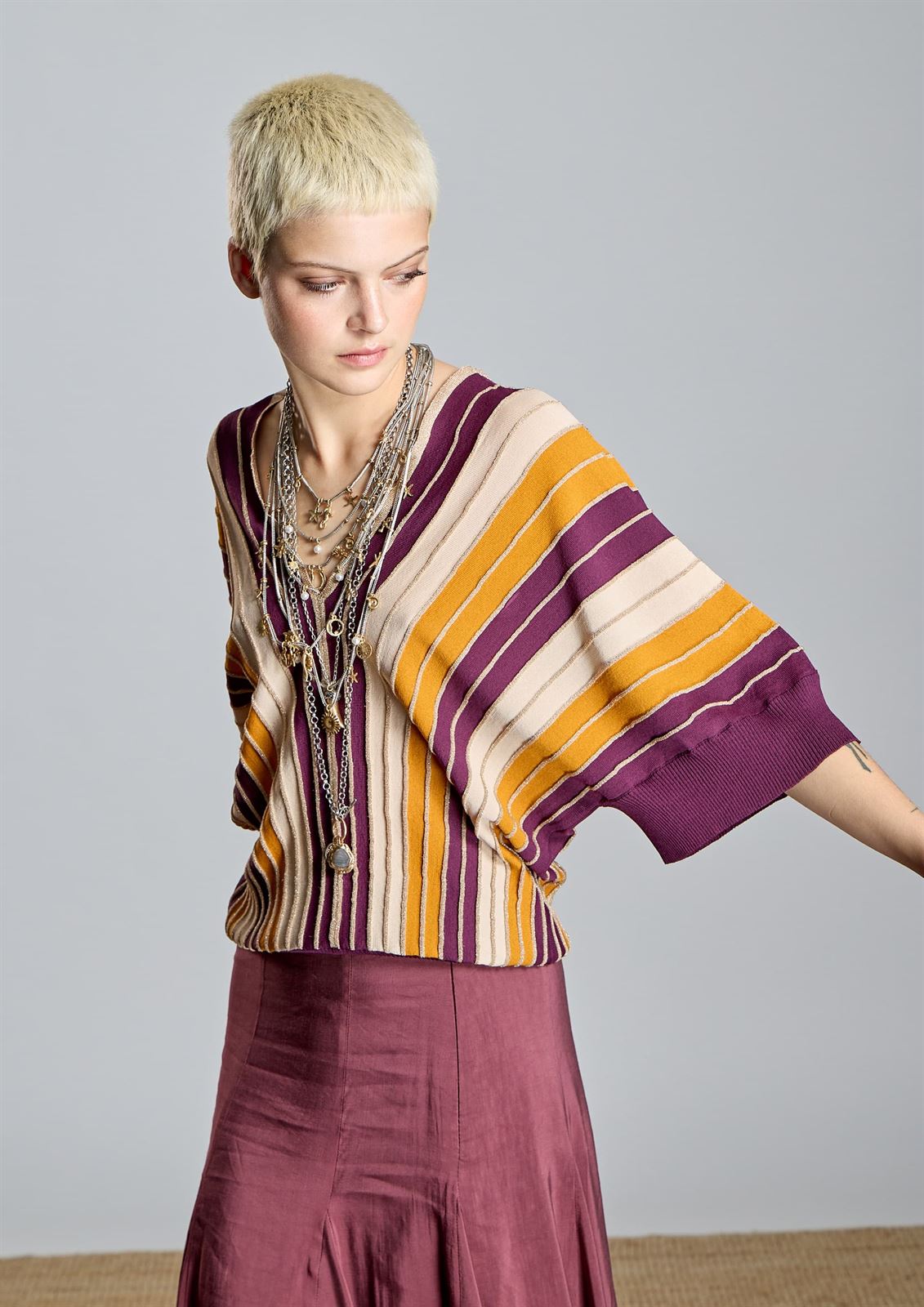 ALBA CONDE Jersey Rayas Multicolor - Imagen 3