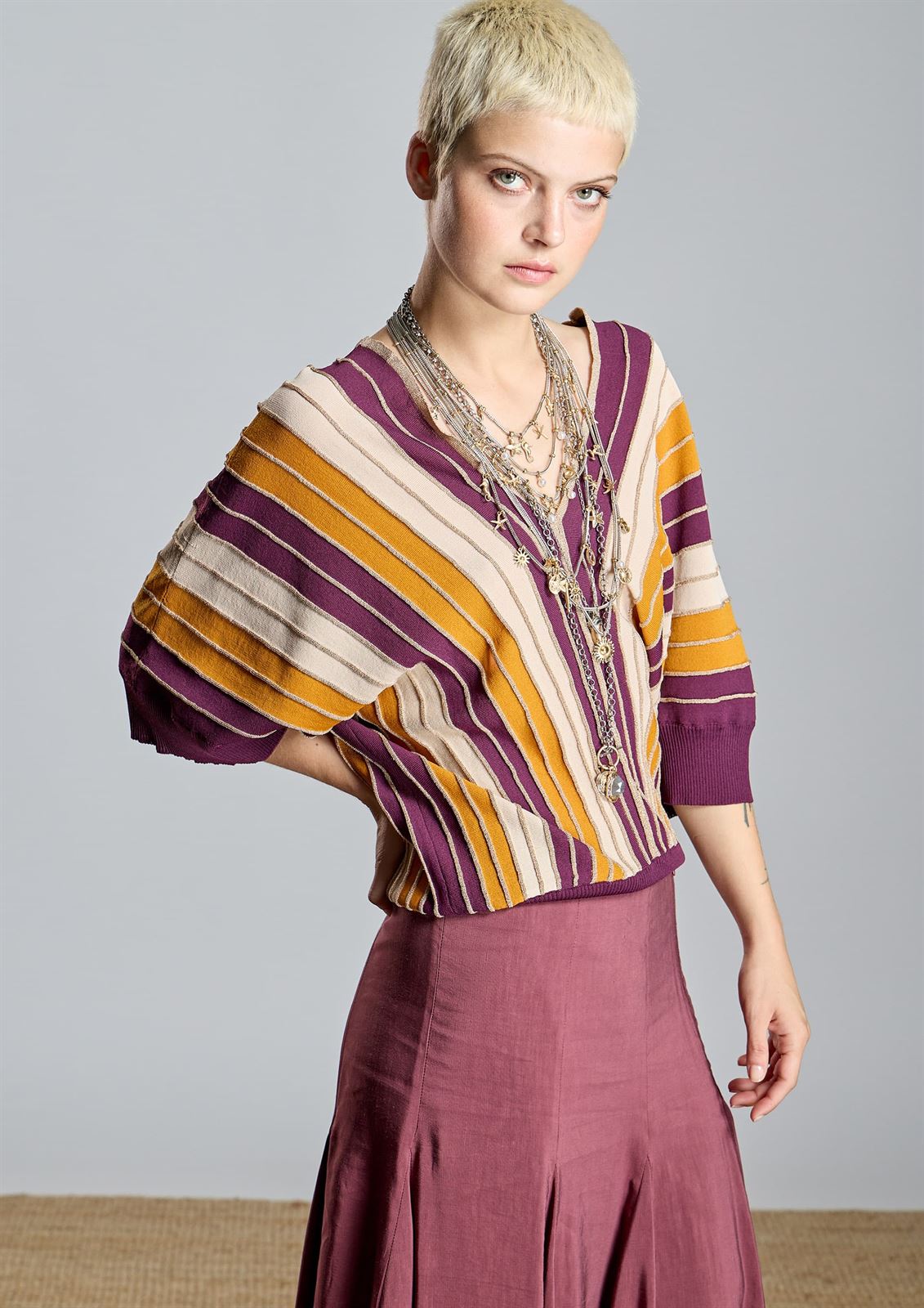 ALBA CONDE Jersey Rayas Multicolor - Imagen 4