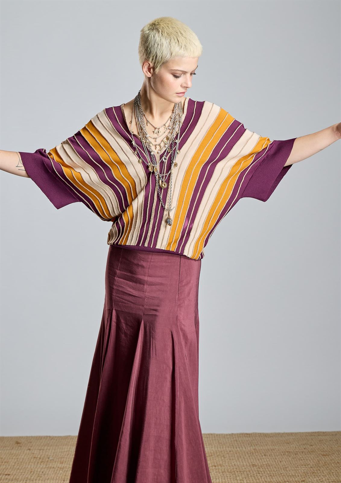 ALBA CONDE Jersey Rayas Multicolor - Imagen 5