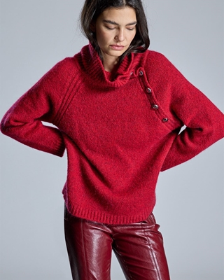 ALBA CONDE Jersey Rojo con Botones - Imagen 2