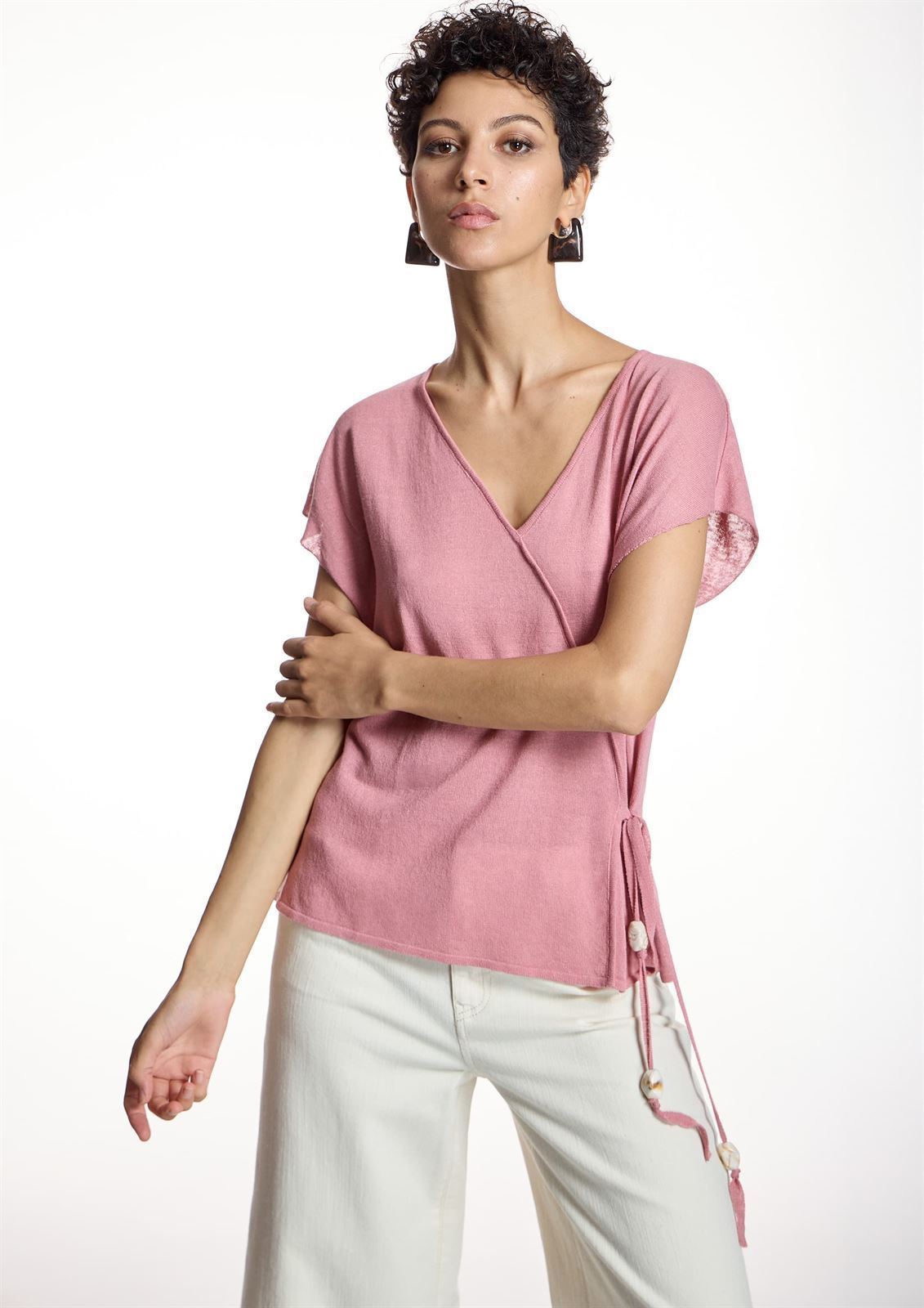 ALBA CONDE Jersey Rosa Cruzado - Imagen 3