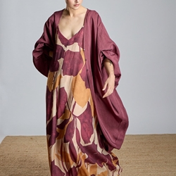 ALBA CONDE Kimono de Lino Granate - Imagen 2