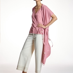 ALBA CONDE Kimono de Punto Rosa - Imagen 2