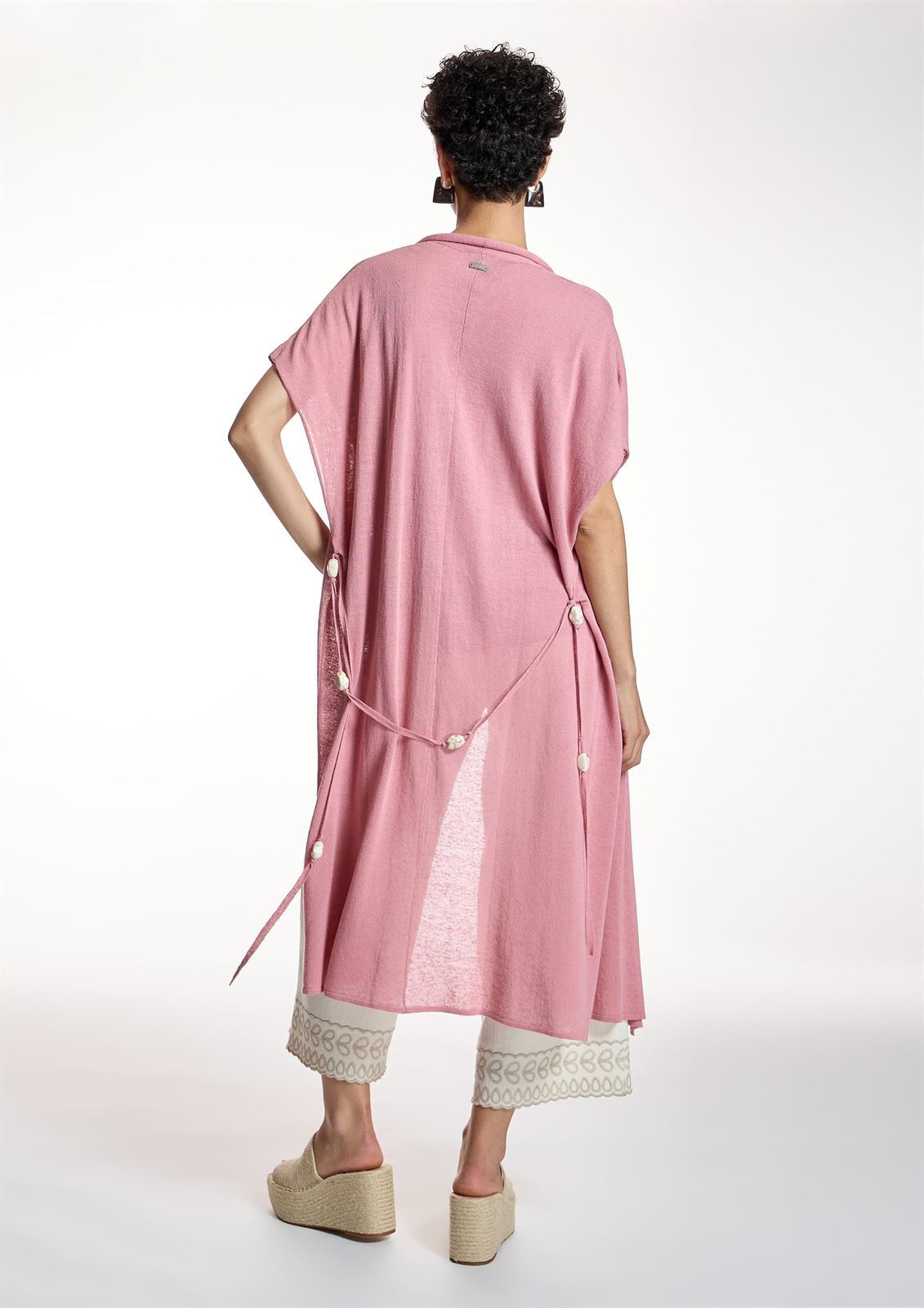 ALBA CONDE Kimono de Punto Rosa - Imagen 4