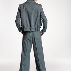 ALBA CONDE Pantalón Ancho Gris con Pinzas - Imagen 1