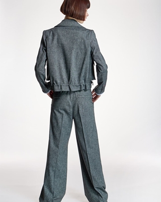 ALBA CONDE Pantalón Ancho Gris con Pinzas - Imagen 1