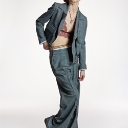 ALBA CONDE Pantalón Ancho Gris con Pinzas - Imagen 2