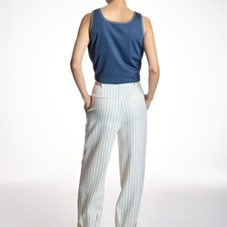 ALBA CONDE Pantalón Crudo de Rayas - Imagen 1