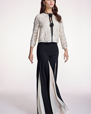 ALBA CONDE Pantalón Fluído Bicolor - Imagen 2