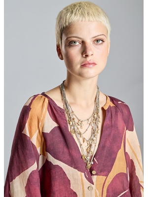 ALBA CONDE Pantalón Fluído Granate - Imagen 1