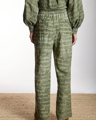 ALBA CONDE Pantalón Kaki Bordado - Imagen 2