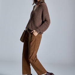 ALBA CONDE Pantalón Recto Marrón - Imagen 1