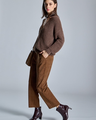 ALBA CONDE Pantalón Recto Marrón - Imagen 1