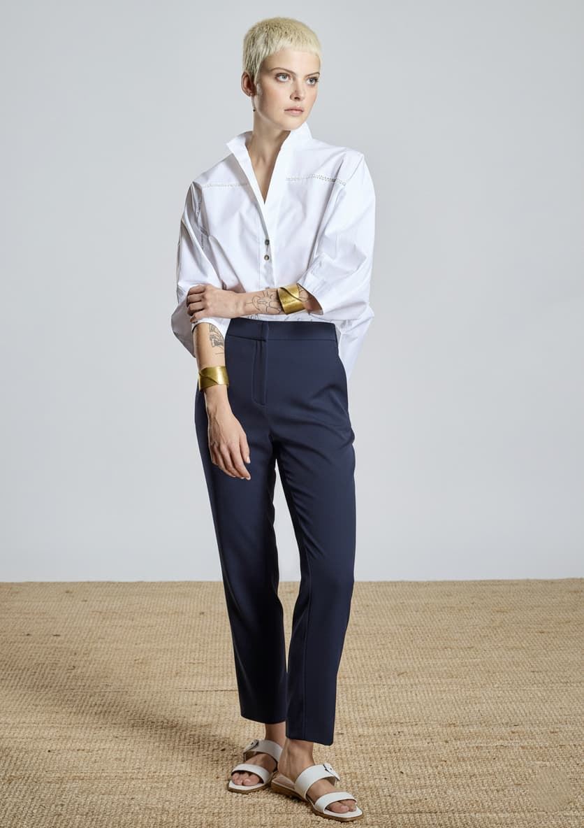 ALBA CONDE Pantalón Semientallado Marino - Imagen 1