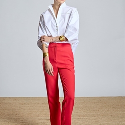 ALBA CONDE Pantalón Semientallado Rojo - Imagen 2