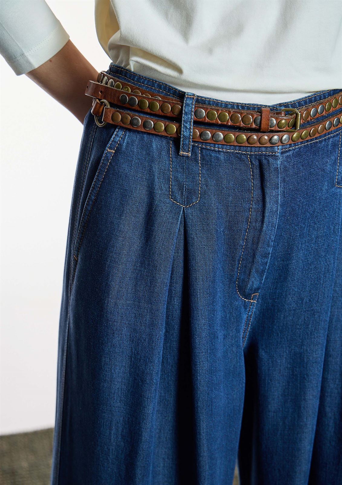 ALBA CONDE Pantalón Vaquero Palazzo - Imagen 4