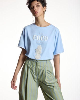 ALBA CONDE Pantalón Verde de Rayas - Imagen 1