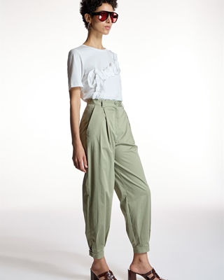 ALBA CONDE Pantalón Verde Pinzas - Imagen 2