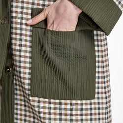 ALBA CONDE Parka Larga de Cuadros - Imagen 1