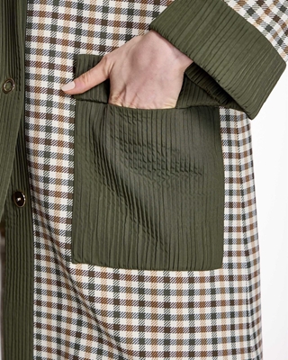 ALBA CONDE Parka Larga de Cuadros - Imagen 1