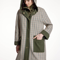 ALBA CONDE Parka Larga de Cuadros - Imagen 2