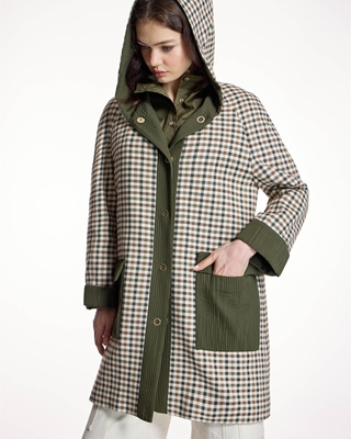 ALBA CONDE Parka Larga de Cuadros - Imagen 2