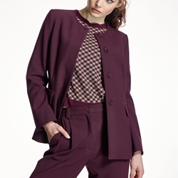 ALBA CONDE Sweter Cuadros Burdeos - Imagen 2