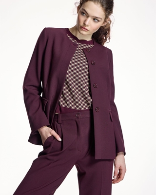 ALBA CONDE Sweter Cuadros Burdeos - Imagen 2