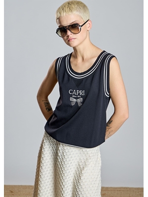 ALBA CONDE Top de Punto Negro - Imagen 1