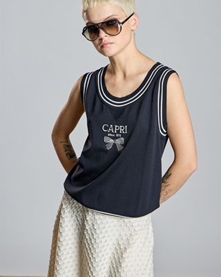 ALBA CONDE Top de Punto Negro - Imagen 1