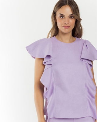 ALBA CONDE Top de Volantes Lila - Imagen 2