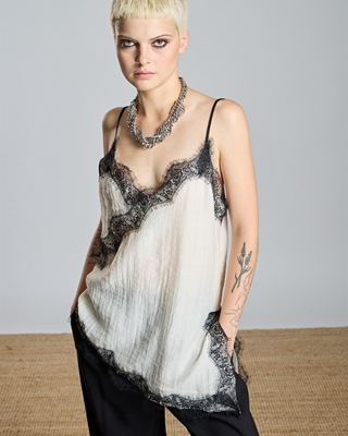 ALBA CONDE Top Lencero Crudo - Imagen 1