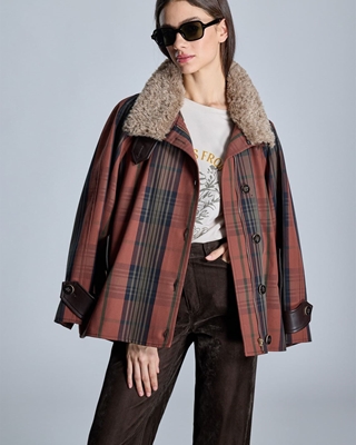 ALBA CONDE Trench de Cuadros Cuello Desmoantable - Imagen 1