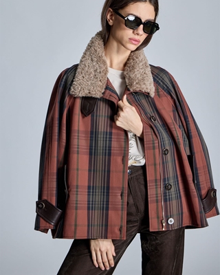 ALBA CONDE Trench de Cuadros Cuello Desmoantable - Imagen 2