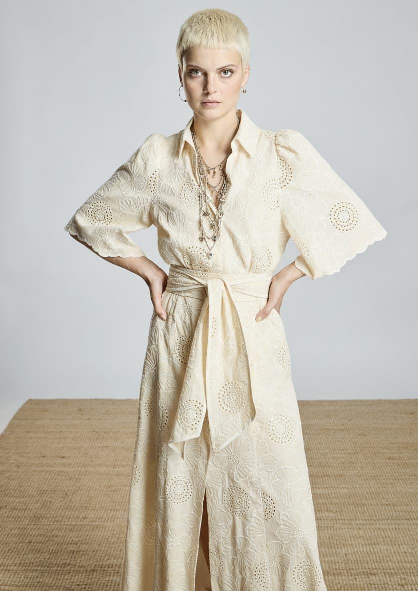 ALBA CONDE Vestido Azul con Bordado - Imagen 1