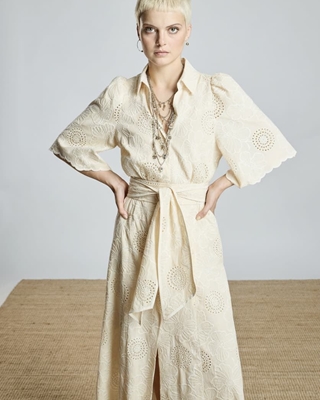 ALBA CONDE Vestido Azul con Bordado - Imagen 1