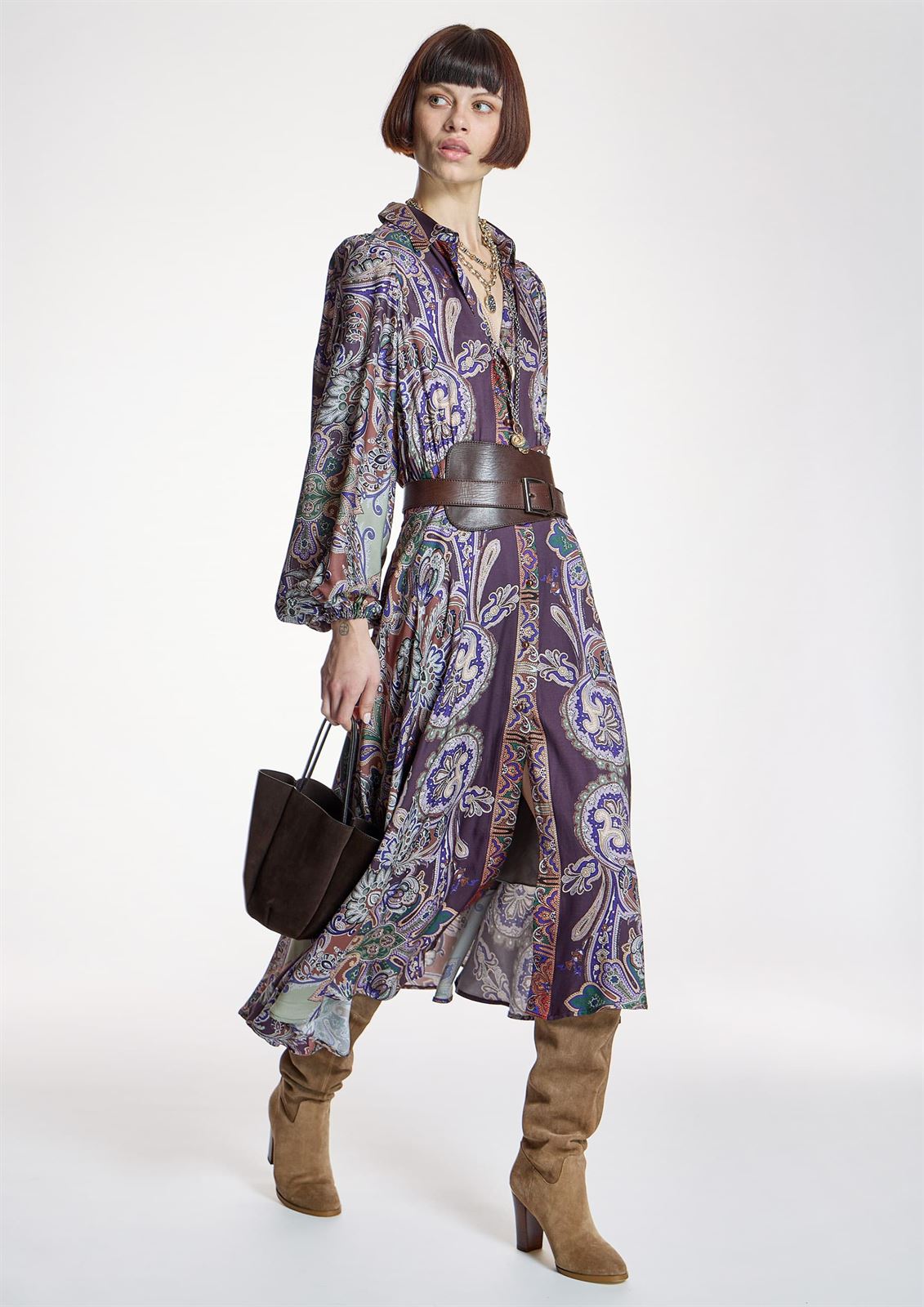 ALBA CONDE Vestido Camisero Estampado Cachemire - Imagen 5