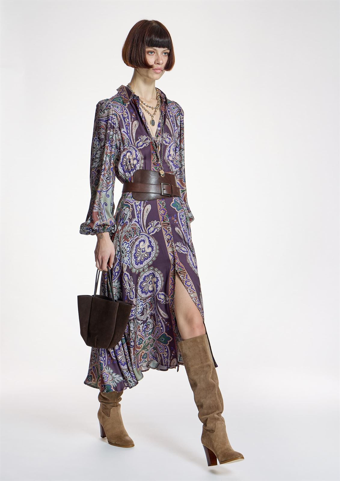 ALBA CONDE Vestido Camisero Estampado Cachemire - Imagen 6