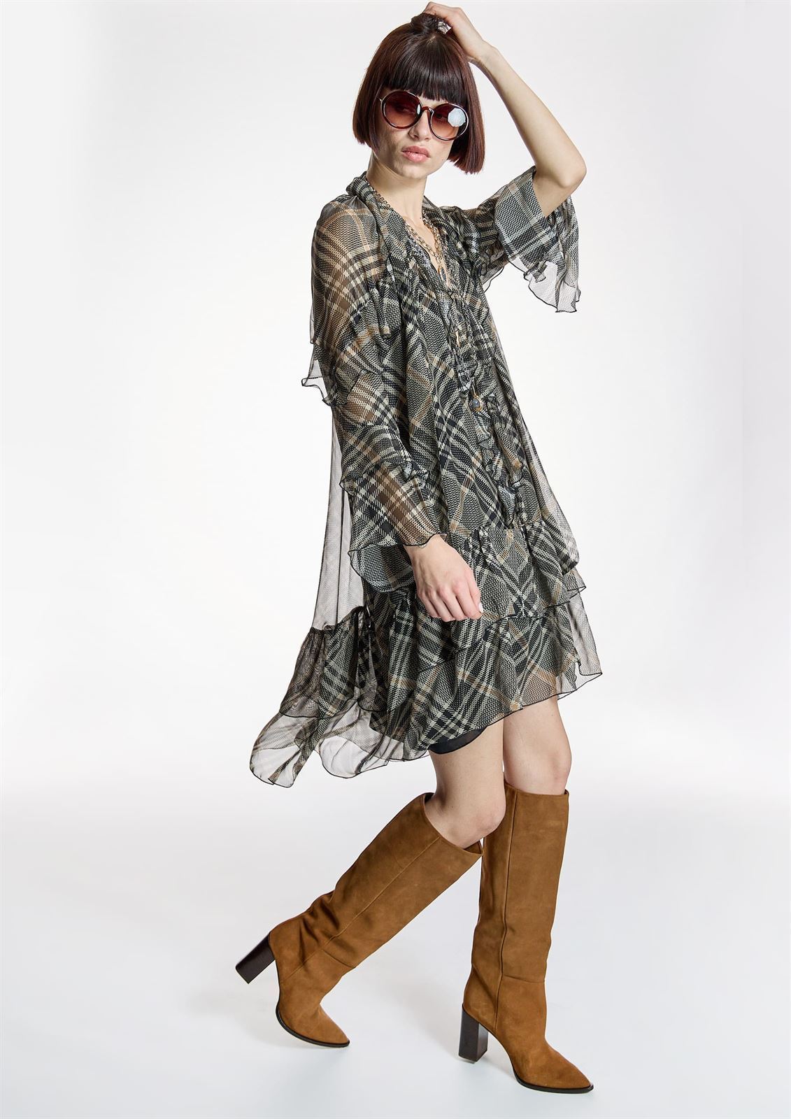 ALBA CONDE Vestido Corto con Volantes - Imagen 1