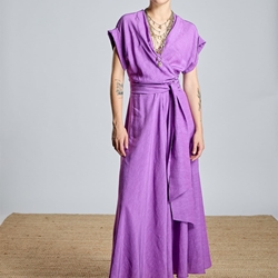 ALBA CONDE Vestido Cruzado Lila - Imagen 2