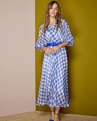 ALBA CONDE Vestido Cuadros Azul - Imagen 1