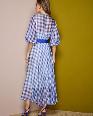 ALBA CONDE Vestido Cuadros Azul - Imagen 2