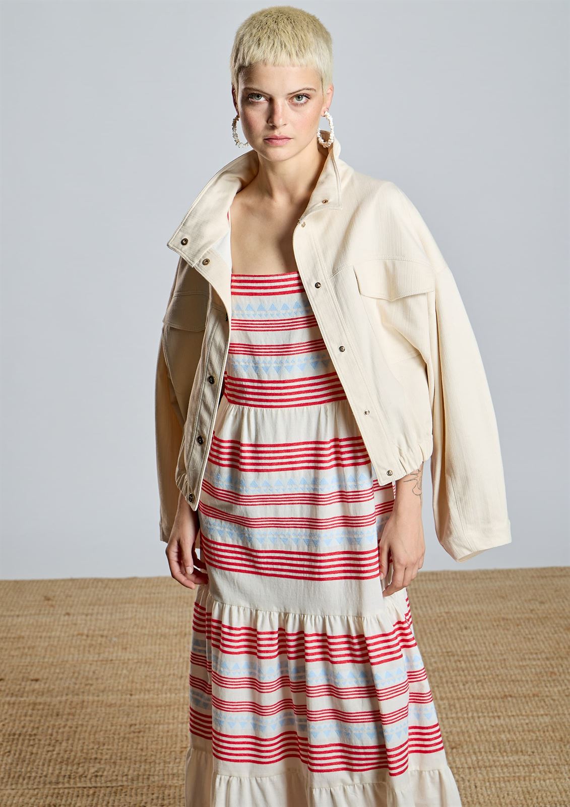 ALBA CONDE Vestido Largo de Rayas - Imagen 1