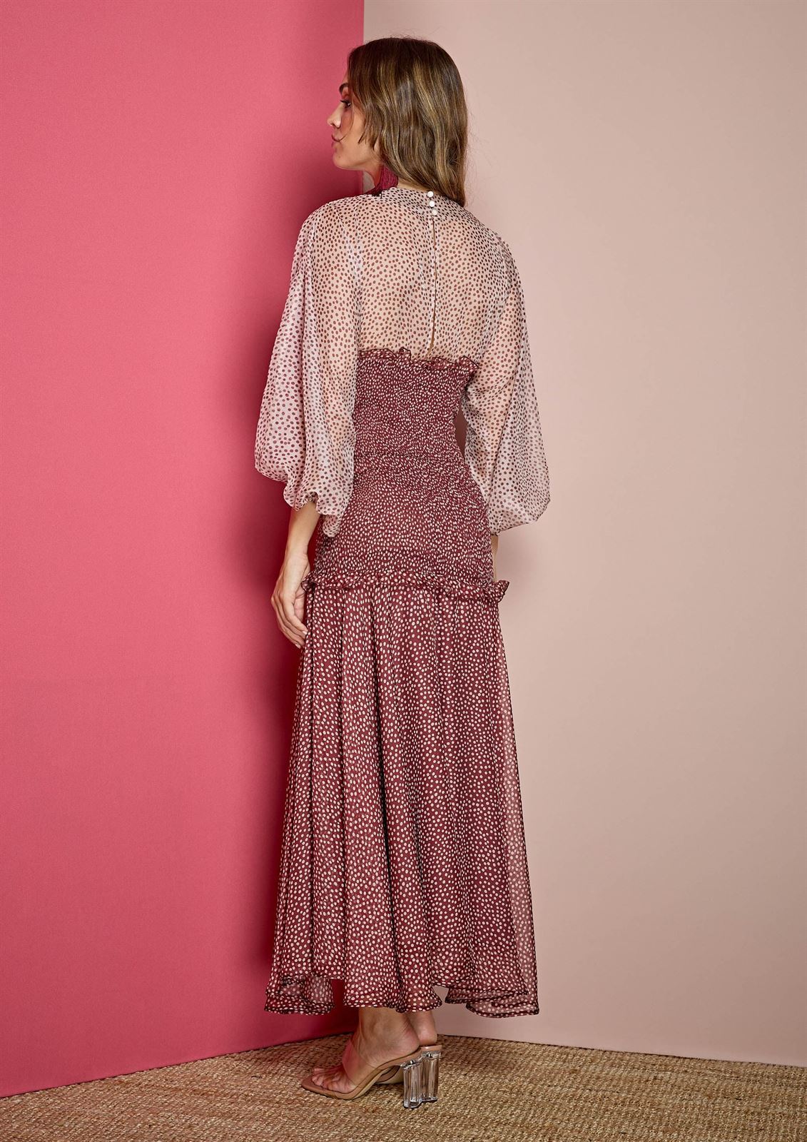 ALBA CONDE Vestido Lunares Bicolor - Imagen 2