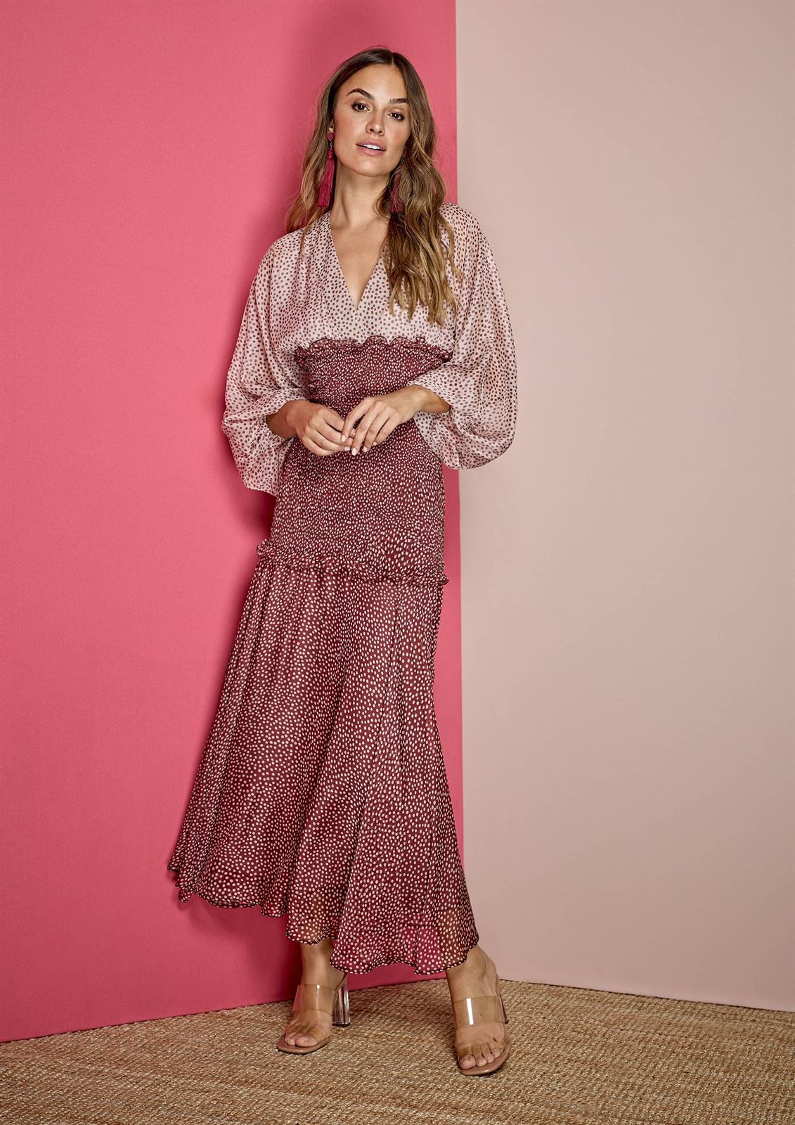 ALBA CONDE Vestido Lunares Bicolor - Imagen 3