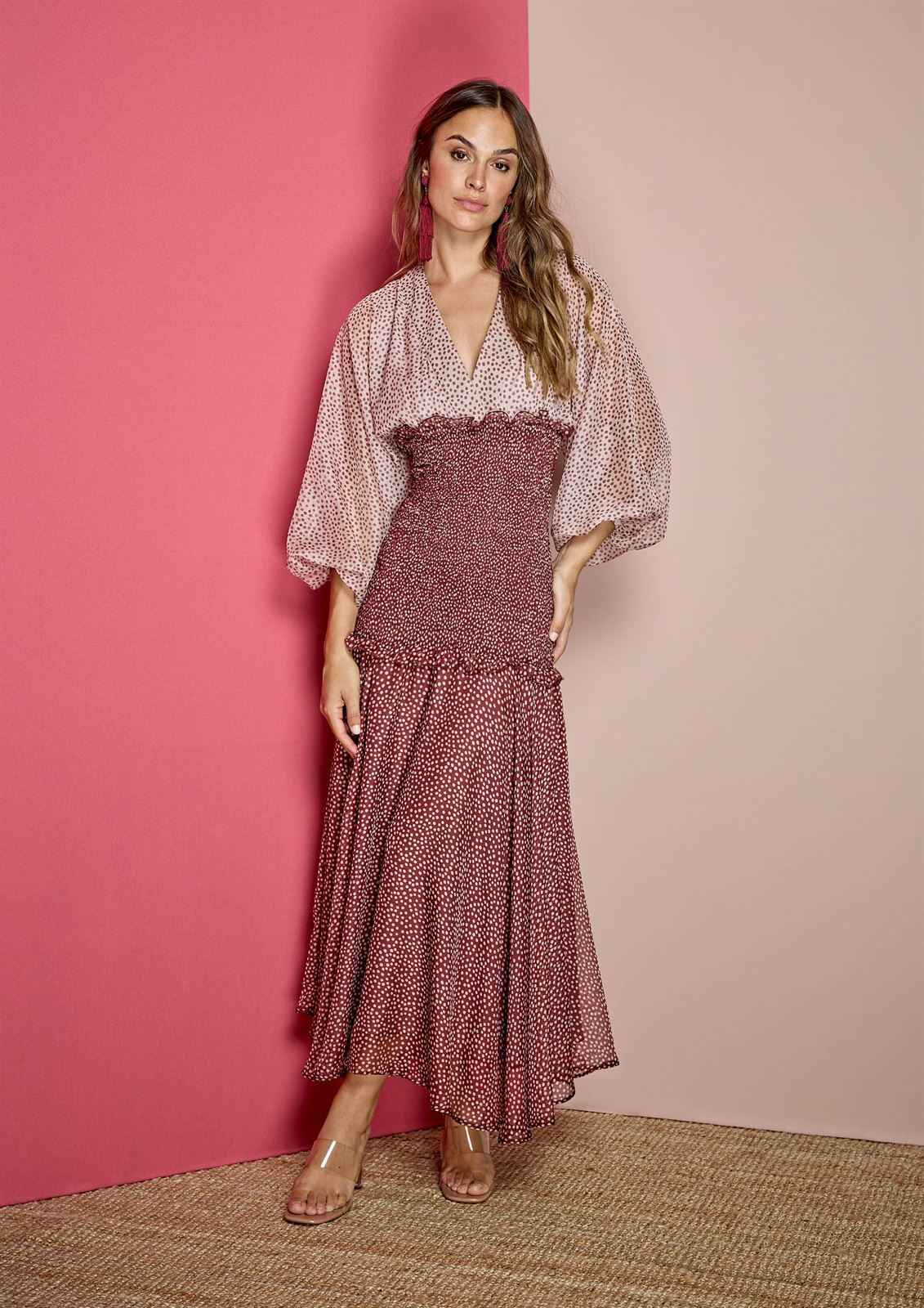 ALBA CONDE Vestido Lunares Bicolor - Imagen 5